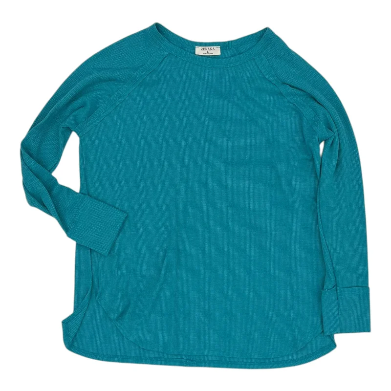 Top Ls By Zenana Outfitters In Blue, Size:L