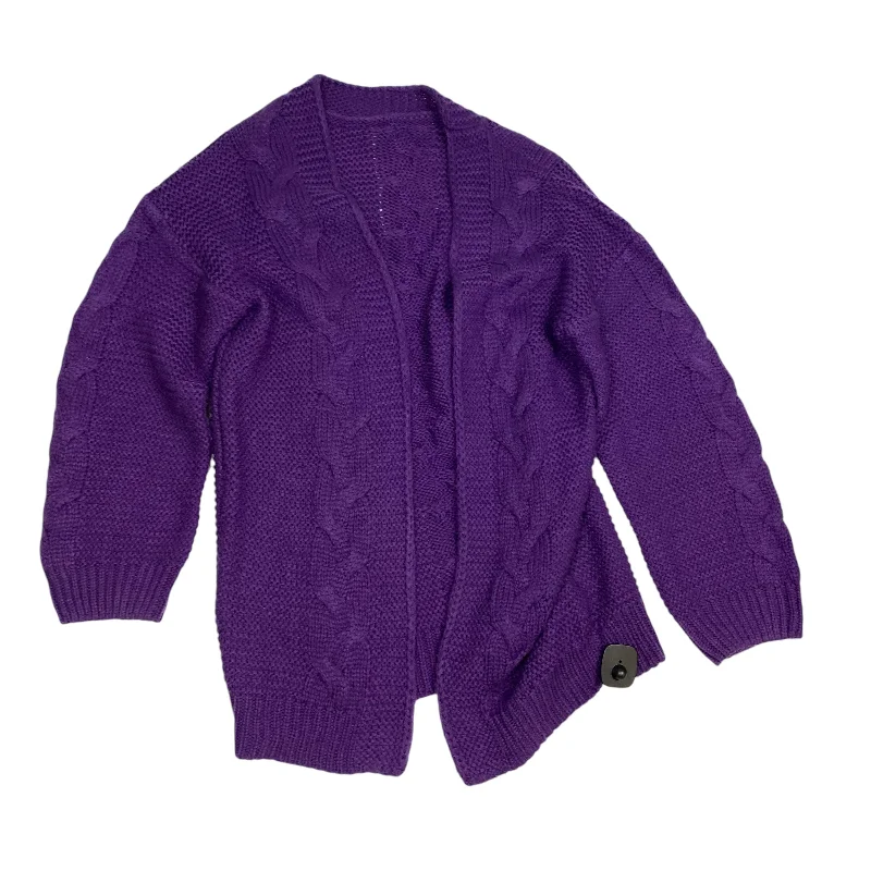 Sweater Cardigan By Cme In Purple, Size: M