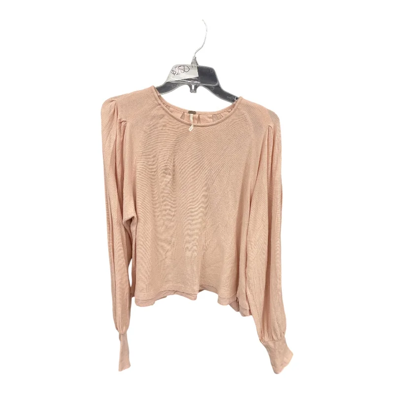 Top Long Sleeve By Free People In Peach, Size: M