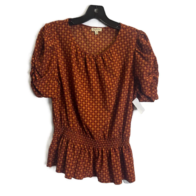 Top Short Sleeve By Lily White In Orange, Size: M