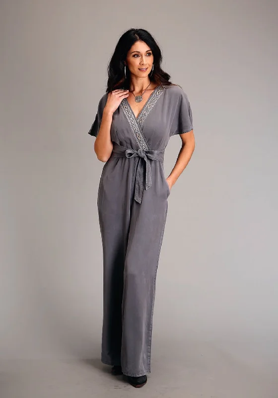 Stetson Womens Dolman Jumpsuit Grey Lyocell S/S Romper