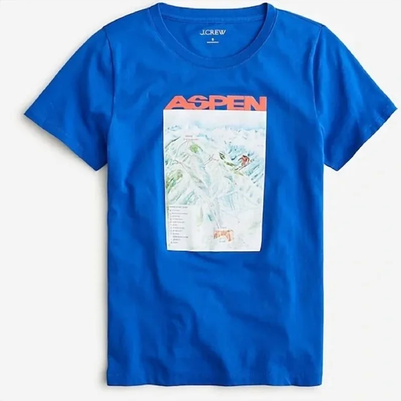 Aspen Broken Tee Top In Blue