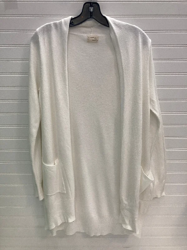 Sweater Cardigan By Dreamers by Debut In White, Size: M