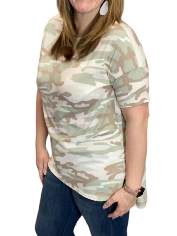 Camo Tee In Sage Green