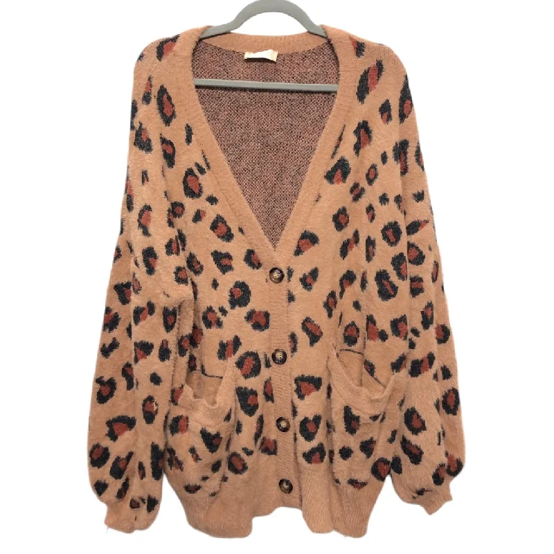 Sweater Cardigan By Altard State In Leopard Print, Size: M