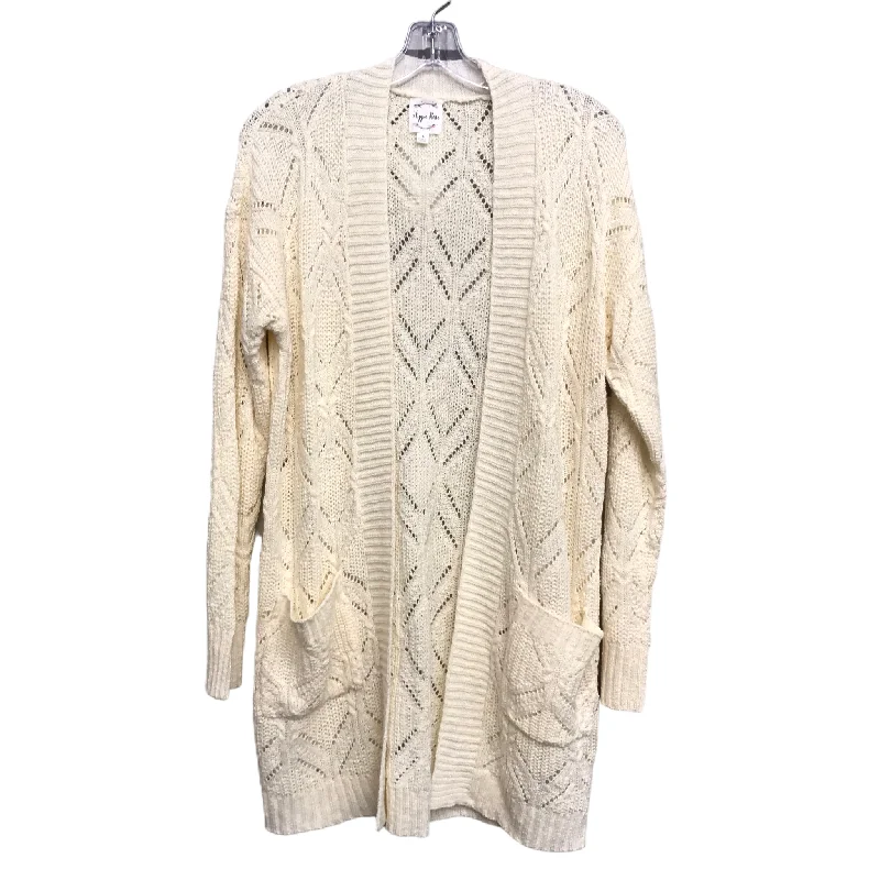 Sweater Cardigan By Hippie Rose In Cream, Size: L