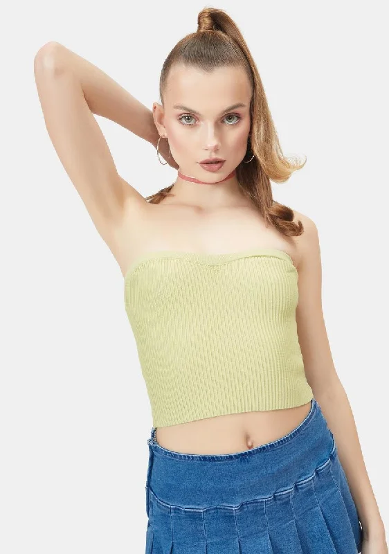 Kiwi Pop To The Top Sweater Tube Top