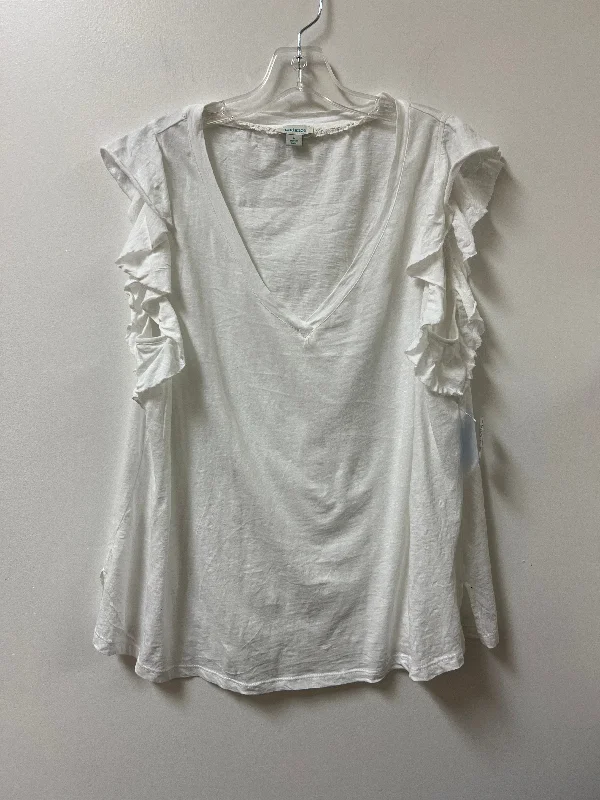 Top Short Sleeve By Sundance In White, Size: L