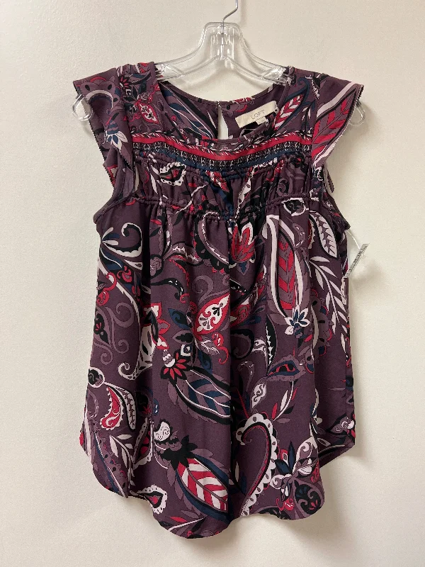 Top Short Sleeve By Loft In Purple, Size: S