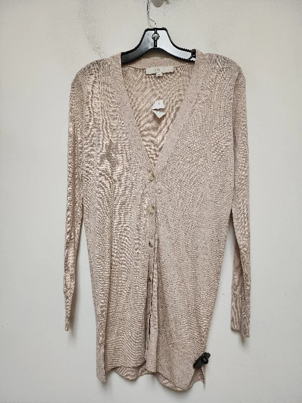 Sweater Cardigan By Loft In Tan, Size: Xs