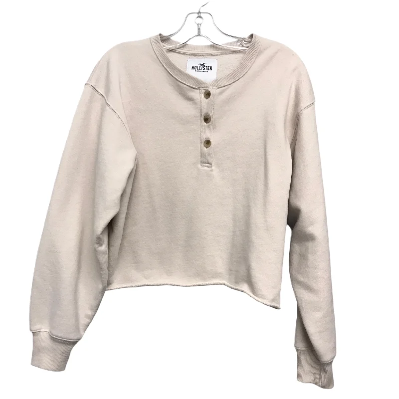 Sweatshirt Crewneck By Hollister In Beige, Size: S