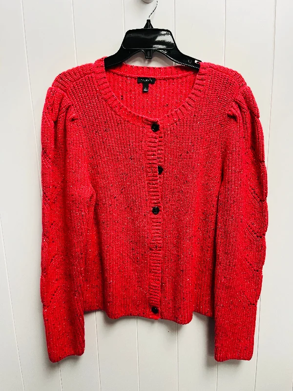 Sweater Cardigan By Talbots In Pink, Size: L