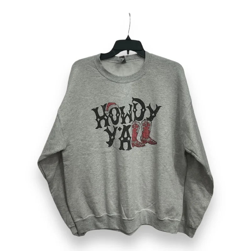 Sweatshirt Crewneck By Gildan In Grey, Size: L