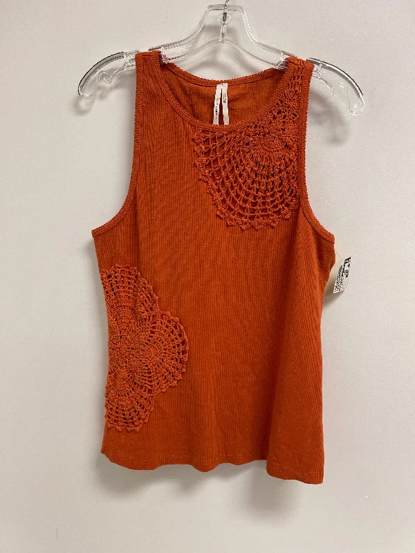 Top Sleeveless By Anthropologie In Orange, Size: L