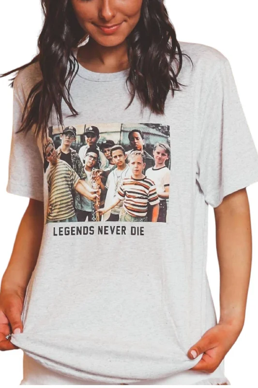 Legends Never Die Tee Top In Heather Grey