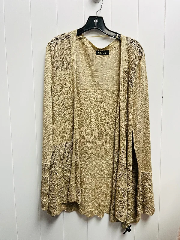 Sweater Cardigan By Melissa Paige In Gold, Size: M