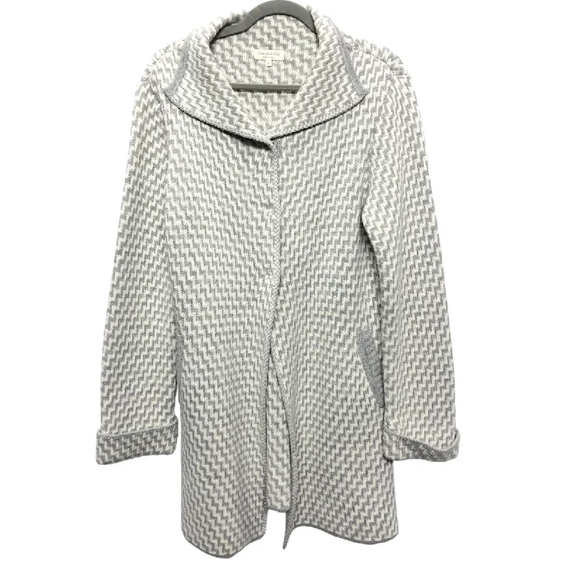 Sweater Cardigan By Cmc In Grey & White, Size: L