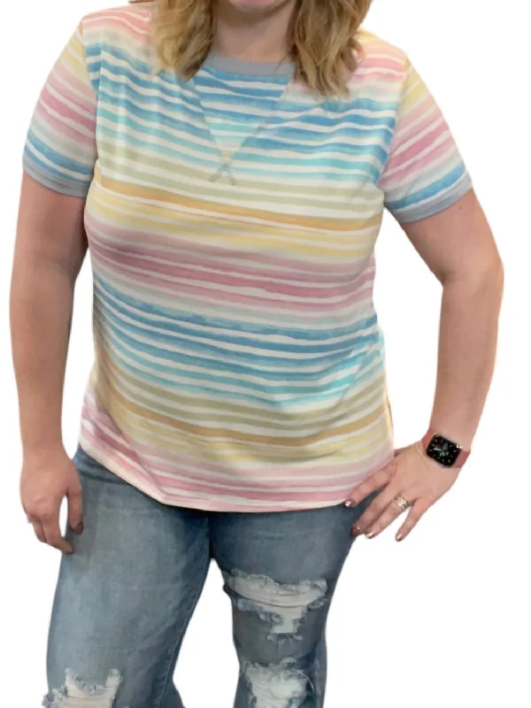 Pastel Watercolor Everyday Tee In Multi Color