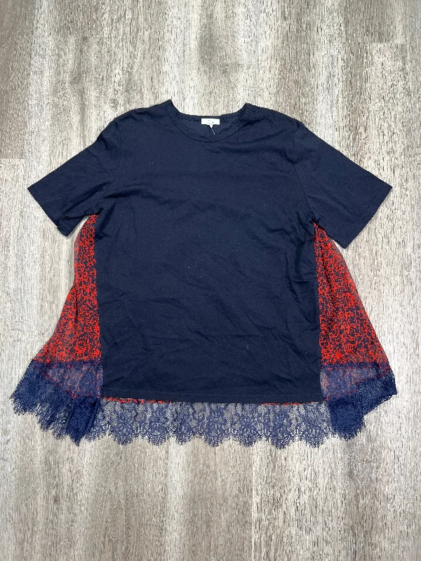 Top Short Sleeve By CLU In Blue & Red, Size: L