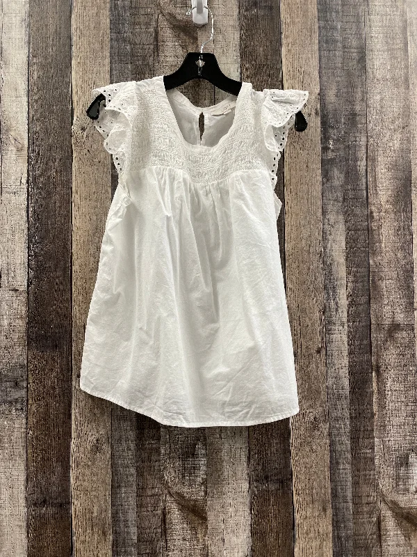 Top Short Sleeve By Loft In White, Size: M