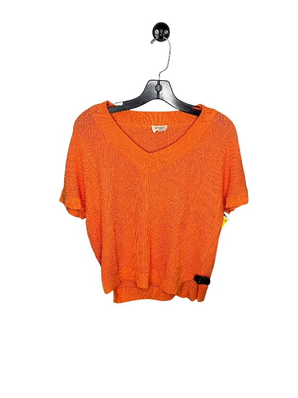 Top Short Sleeve By Bibi In Orange, Size: S