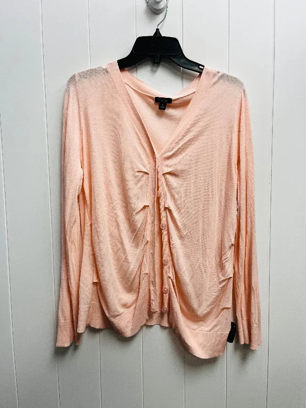 Sweater Cardigan By Ann Taylor In Pink, Size: Xl