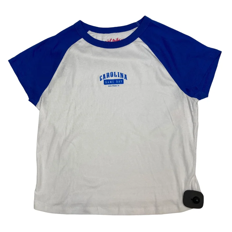 Top Short Sleeve By Girl Tribe Co. In Blue & White, Size: Xxl