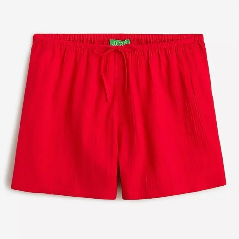 Women's Airy Gauze Beach Shorts In Red