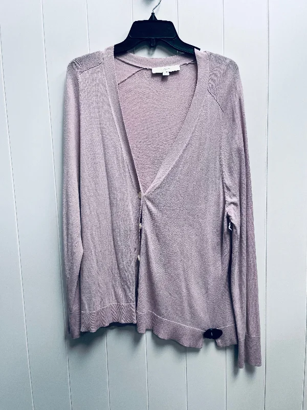 Sweater Cardigan By Loft In Purple, Size: Xl