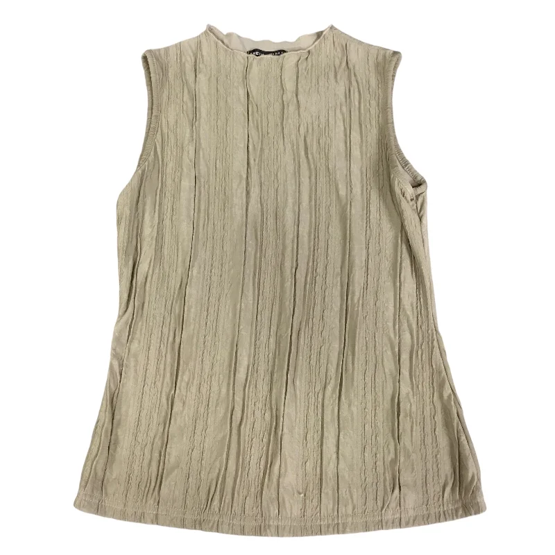 Top Sleeveless By Shein In Tan, Size: M