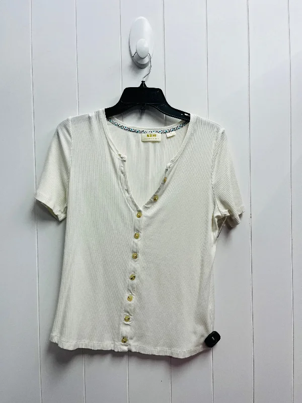 Top Short Sleeve By Maeve In White, Size: L