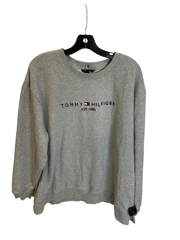 Sweatshirt Crewneck By Tommy Hilfiger In Grey, Size: Xxl