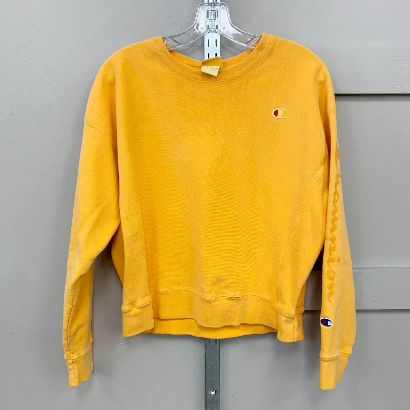 Sweatshirt Crewneck By Champion In Yellow, Size: L