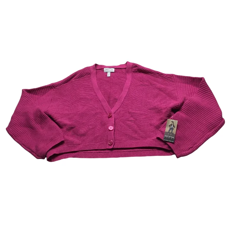 Sweater Cardigan By Sofia By Sofia Vergara In Pink, Size: Xxl