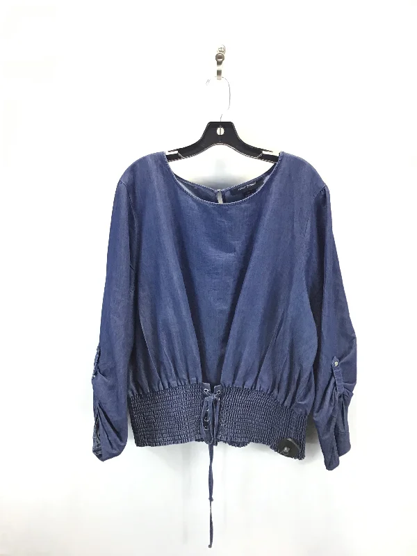 Top 3/4 Sleeve By Ashley Stewart In Blue Denim, Size: 2x