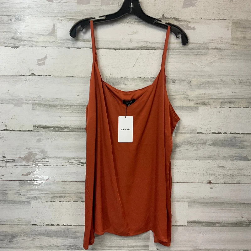 Top Sleeveless By SAINT + SOFIA In Orange, Size: Xxl