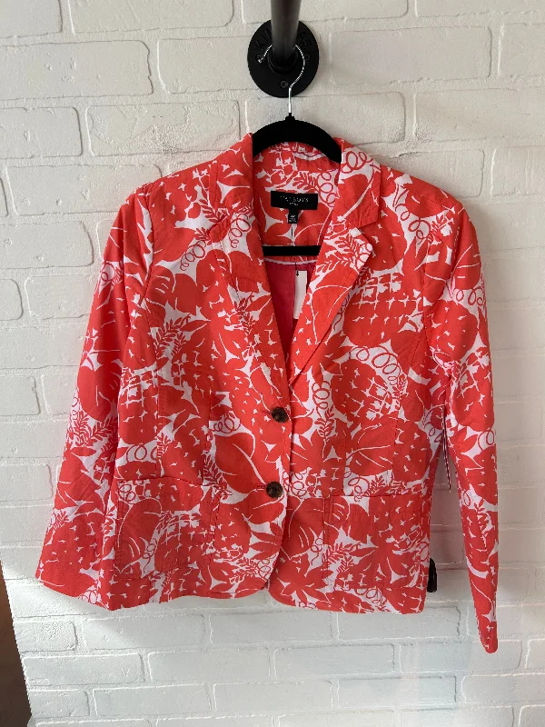 Blazer By Talbots In Orange & White, Size: Mp