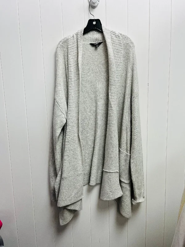 Sweater Cardigan By Simply Vera In Grey, Size: Xxl