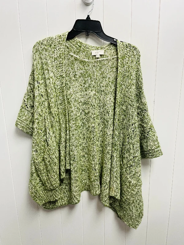 Sweater Cardigan By Loft O In Green, Size: L