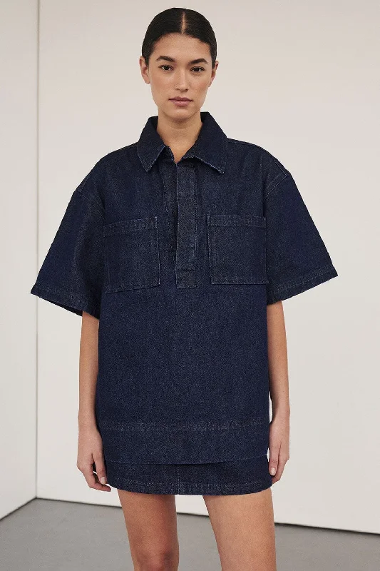 MASON INDIGO BOXY DENIM SHIRT