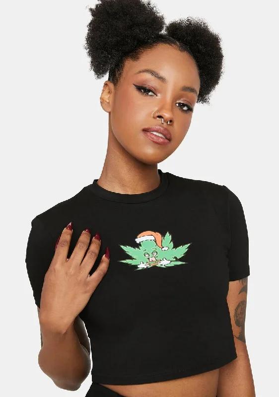 Santa 4:20 Cropped Tee