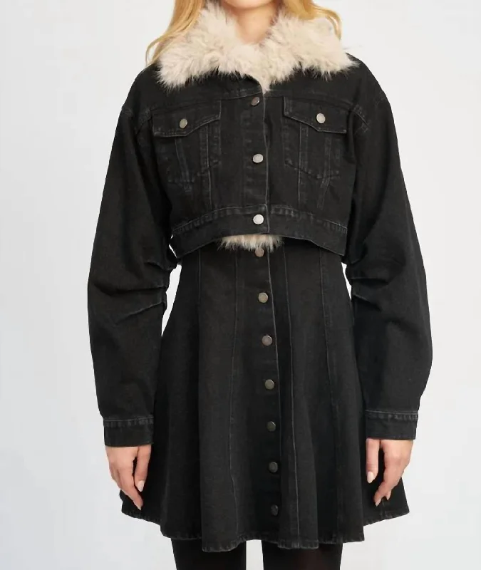 Elegant Women's Fashion Cyprus Jacket In Washed Black