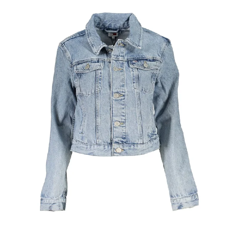 Women's Outerwear Clothing Tommy Hilfiger blue Cotton Jackets & Women's Coat
