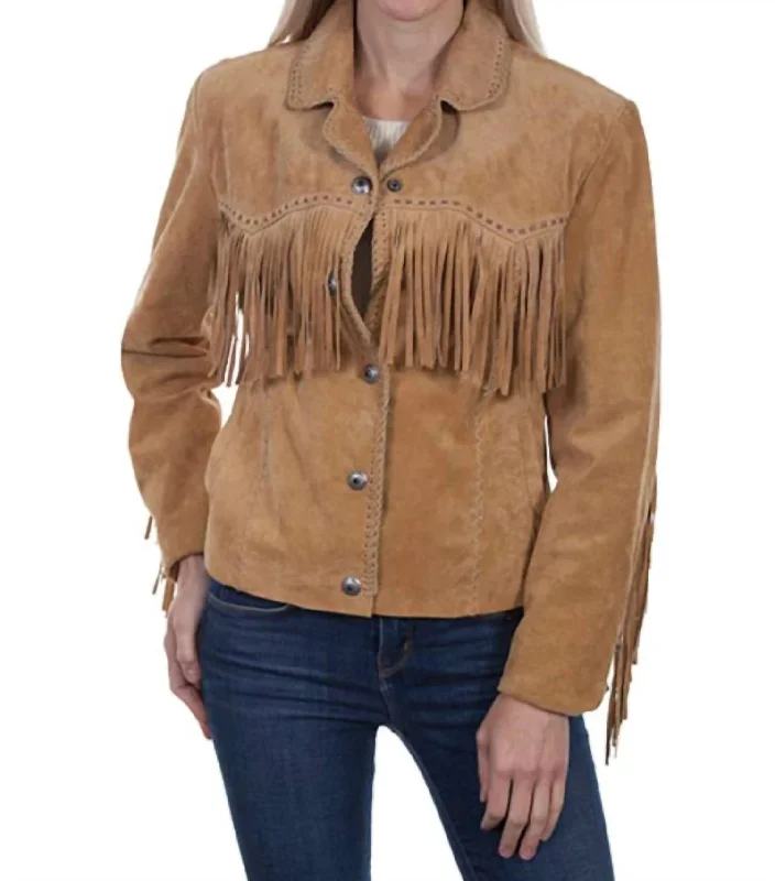 Clothes For Sale Suede Fringe Jacket In Old Rust