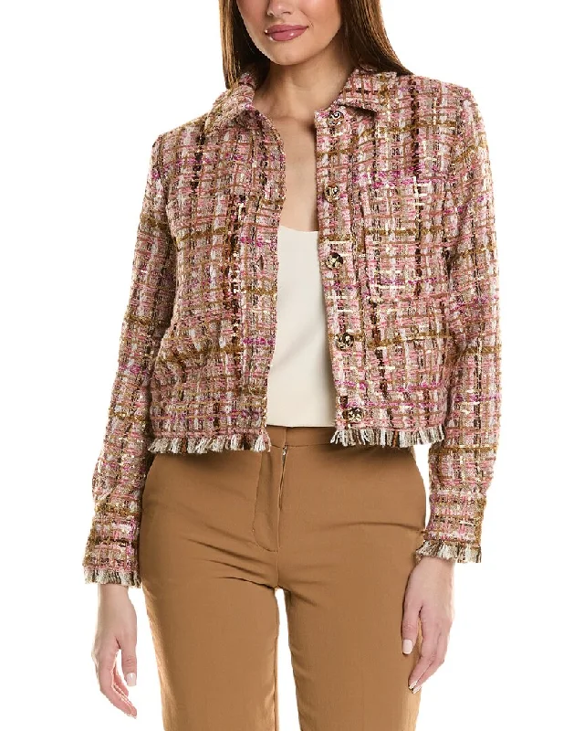 Trendy Athleisure Clothing For Women Adrienne Landau Tweed Crop Jacket