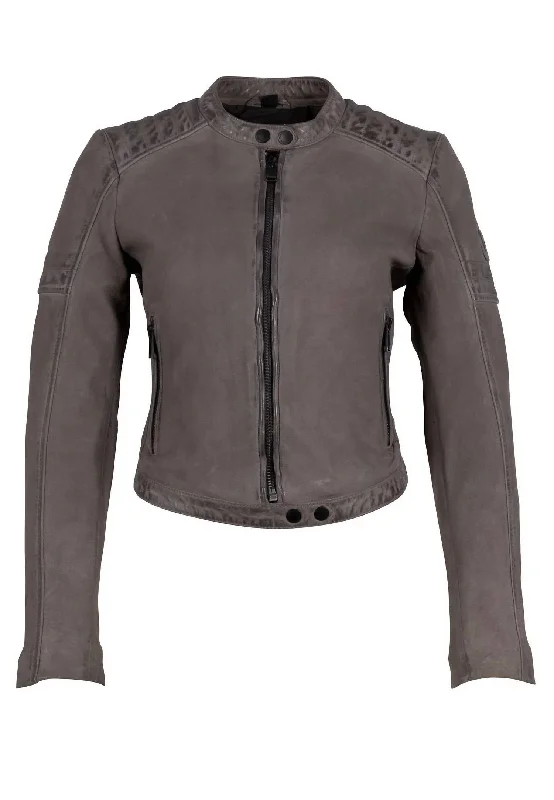 Trendy Women's Outfits for Casual Wear Amyna Leather Jacket In Grey