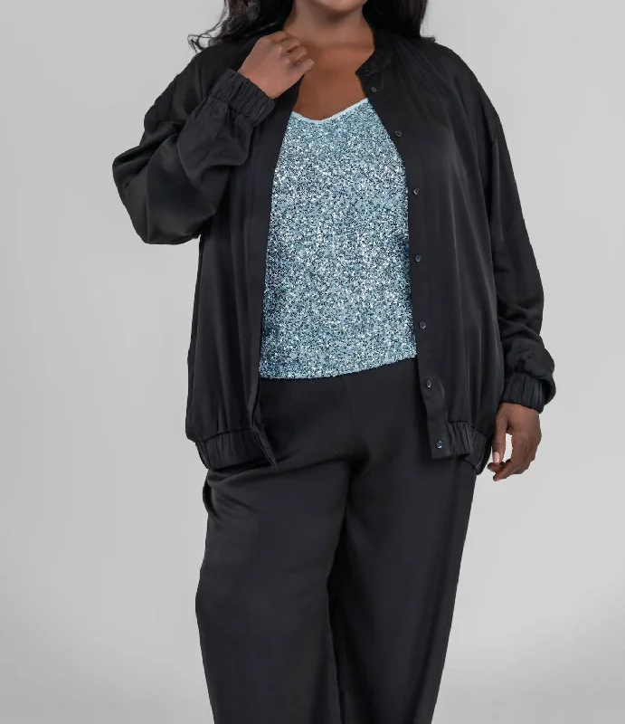 Effortless Chic for Women Brooklyn Bomber Jacket In Black