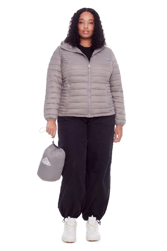 Tailored Clothing For Women YOHO PLUS | WOMEN'S VEGAN DOWN (RECYCLED) LIGHTWEIGHT PACKABLE PUFFER (PLUS SIZE)