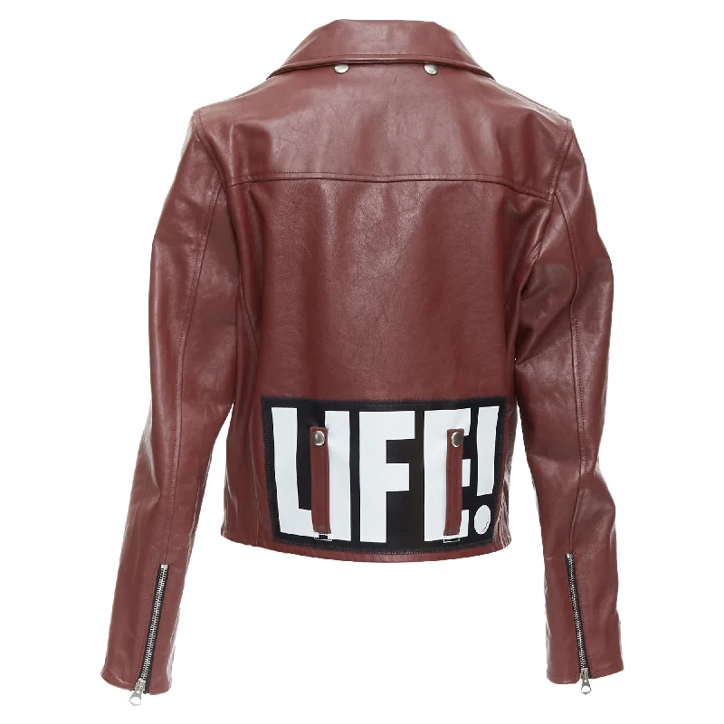 Casual Women's Clothing Online Golden Goose life calfskin leather cropped biker jacket