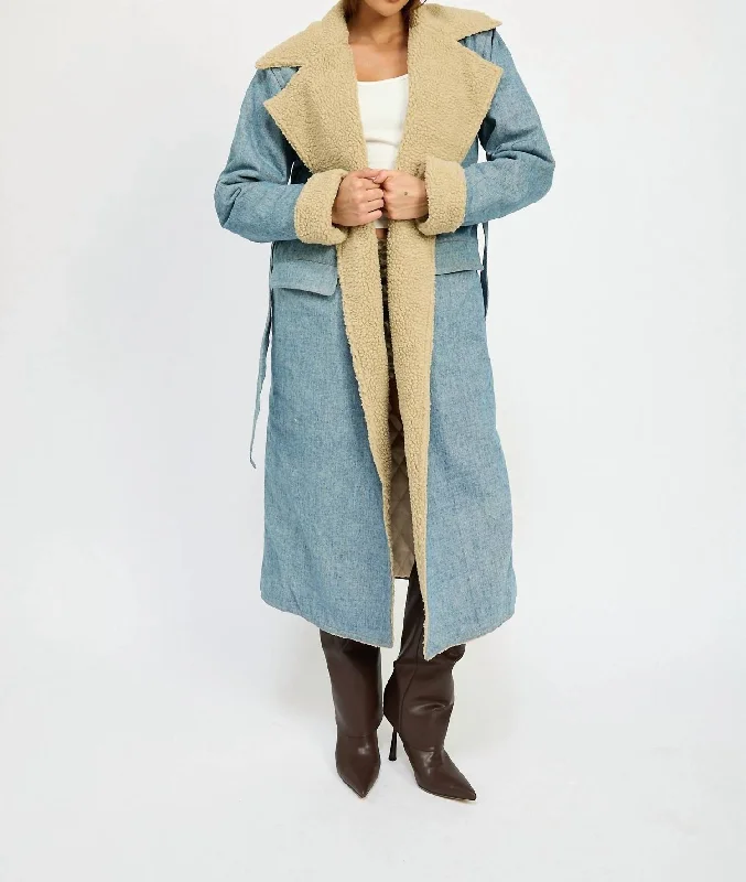 Women's Plus-Size Attire Litha Maxi Coat In Denim